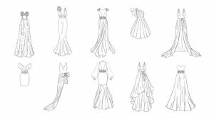 Раскраска современные и классические платья
