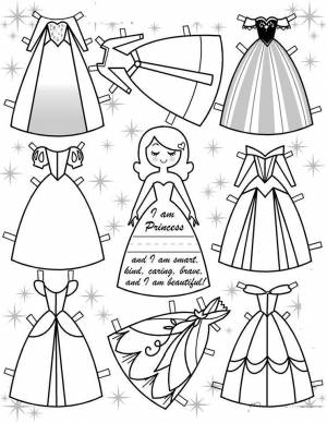 Платья для принцессы Новые раскраски с цветами