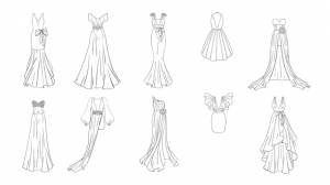 Раскраска современные и классические платья