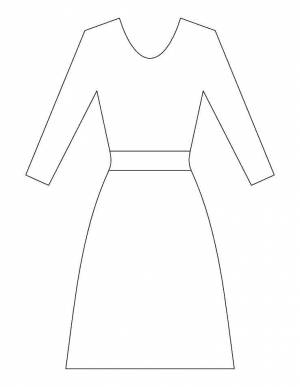 Раскраски платье, Раскраска Простое платье Платья