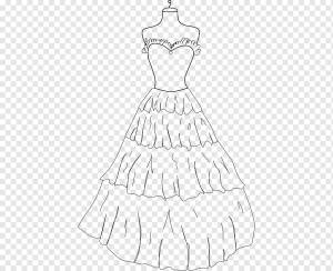 Книжка-раскраска Платье Платье Рисование Одежда, платье, белый, булавка, монохромный png