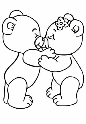 Раскраска Любовь Медведи