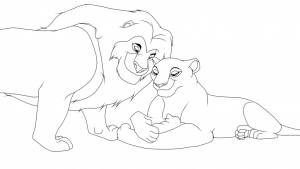 Раскраски король лев любовь