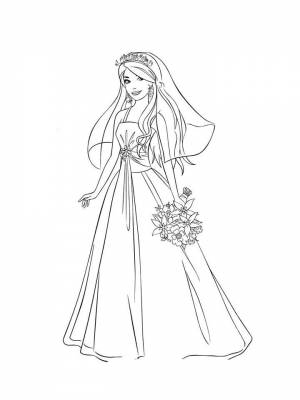 Раскраски Невеста   в формате