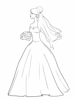 Раскраска Невеста черно белая для мальчиков