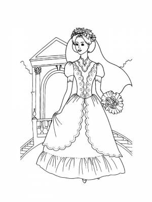 Картинка Невеста раскраска в формате  для детей