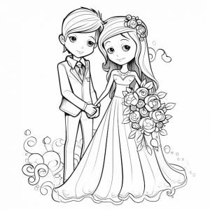 Мультяшные свадебные раскраски генеративный ии