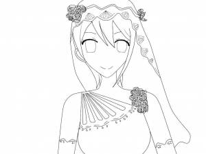 Раскраски Раскраска Невеста Платья мультики
