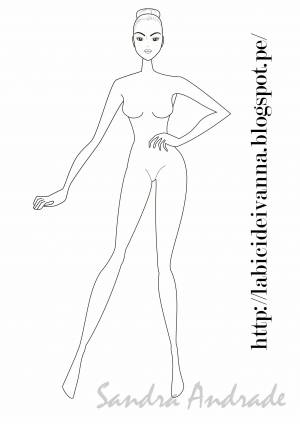 Раскраски Модель девушки для дизайна