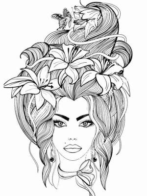 Раскраски Девушки Антистресс