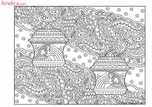 сложные раскраски для взрослых антистресс Amelica
