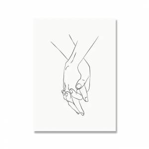 Абстрактный поцелуй пары, однострочный рисунок, любовь, черно-белый постер, романтические подарки, настенная живопись для спальни, Картина на холсте, Декор