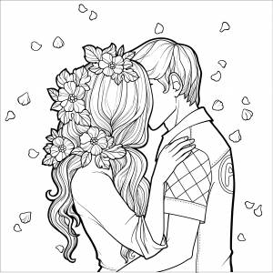 Раскраска влюбленные