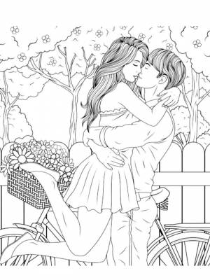 Раскраски Влюбленные   в формате