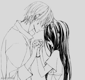 Раскраски аниме поцелуи