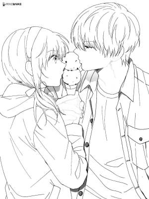 Раскраски Аниме парни и девушки