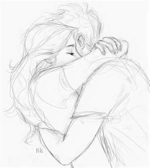 Легкий рисунок влюбленная пара