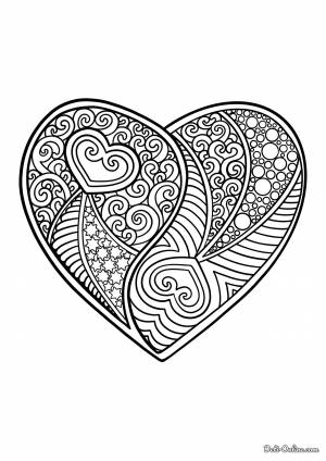 Раскраска Простая мандала сердце