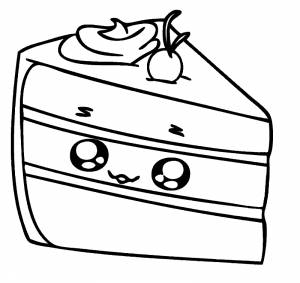 Раскраска «Няшный тортик»