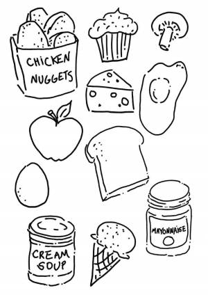 Раскраски, еда