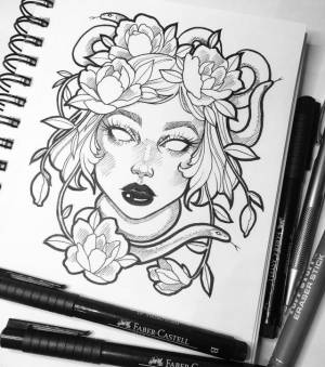 Красивые картинки для срисовки в скетчбук