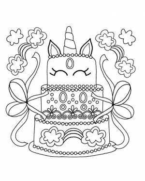 Раскраска Торт единорога