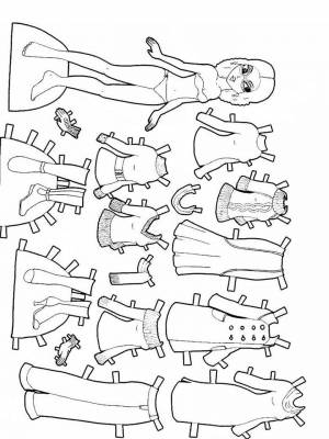 Картинка Одевалки раскраска