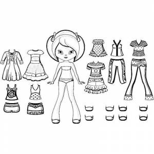 Раскраска кукла лол с одеждой