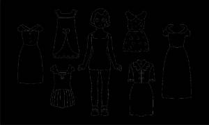 Раскраска Одежда кукол