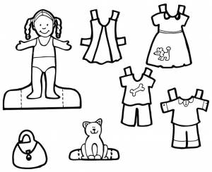 Одежда для бумажных кукол Раскраски цветочки для девочек