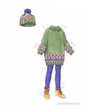 Раскраски одевалки, Раскраска бумажная кукла вырезалки одевалки одень куклу