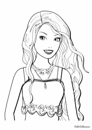 Раскраска Барби накрутила волосы