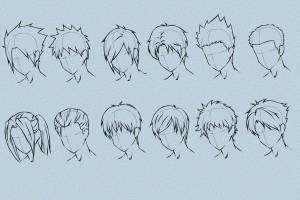 Как нарисовать волосы аниме мальчику