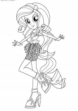 Раскраска Радужный рок Рарити