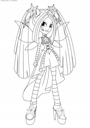 Раскраска Радужный рок Ария Блейз