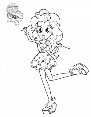 Раскраска Девушки Эквестрии Радужный Рок Пинки Пай
