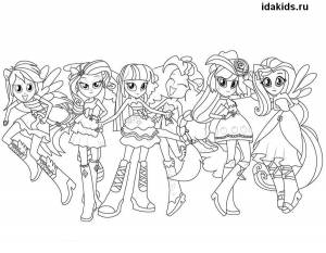 Раскраски Эквестрия Герлз