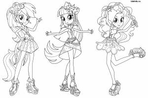 Раскраски Эквестрия Герлз
