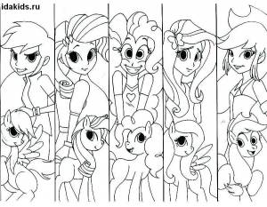 Раскраски Эквестрия Герлз