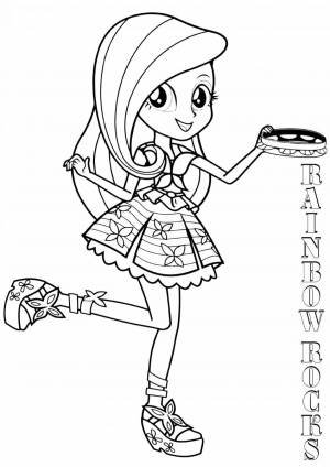 Раскраски Эквестрия герлз радужный рок