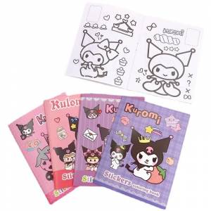 Книжка-раскраска Sanrio Kuromi для детей дошкольного возраста, милый мультяшный рисунок, граффити, с наклейками, канцелярские принадлежности