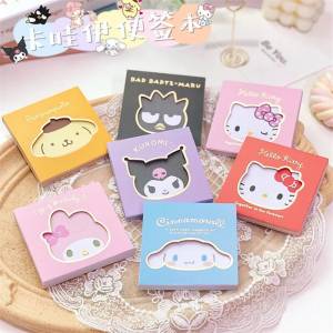 Kawaii аниме Cinnamoroll Kuromi My Melody KT симпатичная мультяшная Липкая Книга для заметок выдерживаемая раскраска мини-книга подарок на день рождения