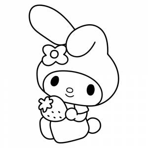 Раскраска Май Мелоди с клубничкой