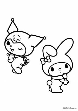 Раскраска Кролики Куроми и Май Мелоди