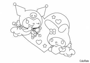 Раскраска Куроми в роли купидона