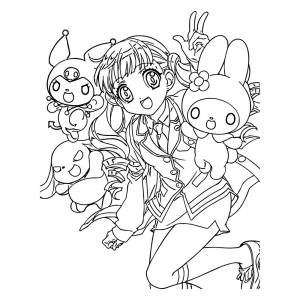 Раскраска Моя мелодия, Куроми, Баку, Ута Юмено