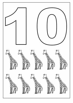 Раскраски цифр, Раскраска Контур числа два Цифры