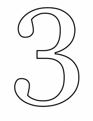 Раскраска цифра 3 для детей
