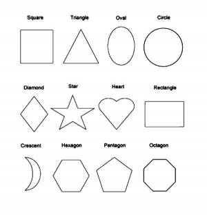 Раскраски геометрические, Раскраска Геометрические фигуры на английском языке Английский