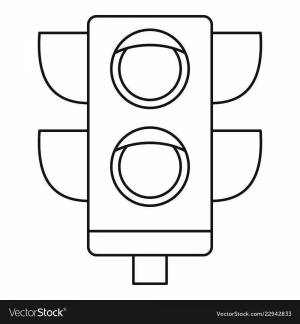 Раскраски Светофор для пешеходов